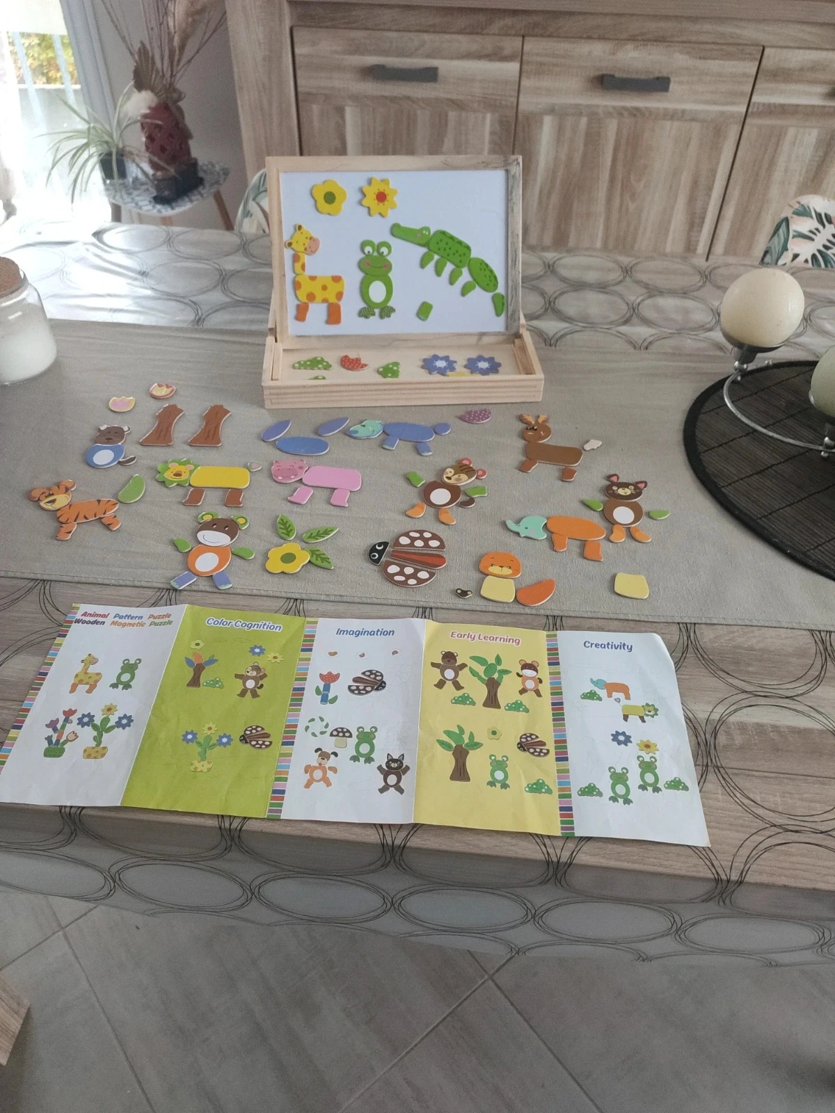 Wooden magnetic board slate and magnet – photo 2